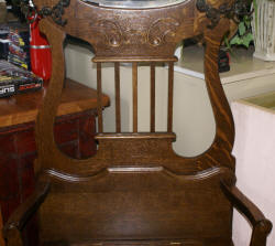 Solid Oak  antique hall tree with bench seat