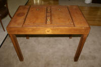 antique mahogany inlaid backgammon table