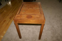 antique mahogany inlaid backgammon table