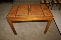 antique mahogany inlaid backgammon table