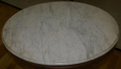 Victorian solid walnut oval marble top parlor table