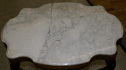 Victorian solid walnut turtle top marble parlor table