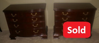 matched pair of Baker Furniture mahogany bachelor chests