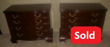 matched pair of Baker Furniture mahogany bachelor chests