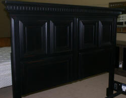 Modern black distressed painted king size bed 