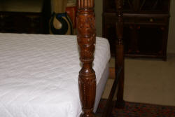 modern banded inlaid mahogany queen size rice bed