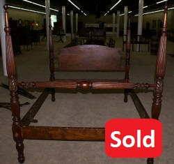 Early 1800s solid mahogany full or Queen antique canopy or rice bed