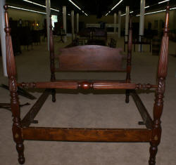 Early 1800s solid mahogany Queen or full size canopy or rice bed 