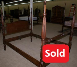 Early 1800s solid mahogany Queen or full size canopy or rice bed 