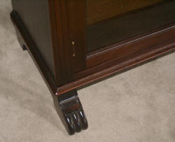 two door walnut antique bookcase with lattice work doors