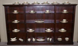 Large oversized 4 door antique mahogany bookcase with glass doors