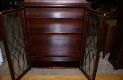 antique mahogany 1920s Grand Rapids Michigan two door bookcase with columns