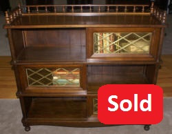 Poplar retro slding glass door bookcase