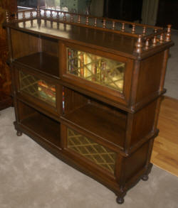 Poplar retro slding glass door bookcase