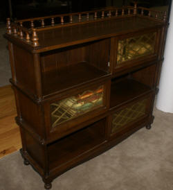 Poplar retro slding glass door bookcase