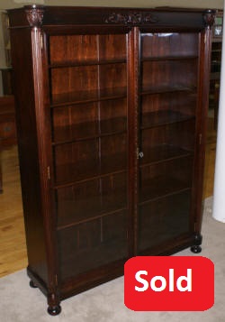 Antique  mahogany glass 2 door bookcase