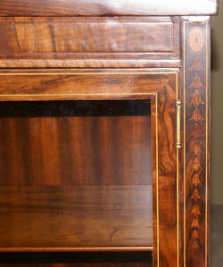 inlaid rosewood triple glass door bookcase