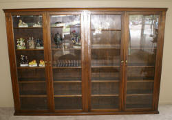 large oversized glass 4 door 1920s bookcase