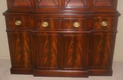 Flame mahogany breakfront secretary desk 