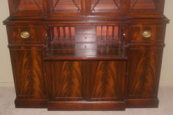 Flame mahogany breakfront secretary desk 