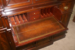 Flame mahogany breakfront secretary desk 