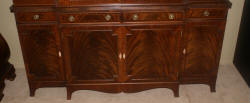 English flame mahogany antique breakfront secretary desk