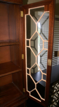 English flame mahogany antique breakfront secretary desk