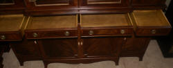 English flame mahogany antique breakfront secretary desk