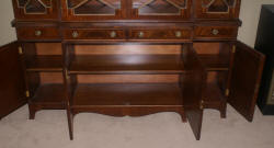 English flame mahogany antique breakfront secretary desk