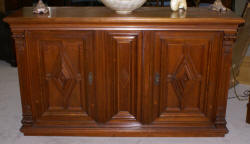 Antique German walnut buffet / bar storage