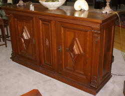 Antique German walnut buffet / bar storage