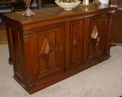 Antique German walnut buffet / bar storage