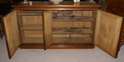 Antique German walnut buffet / bar storage