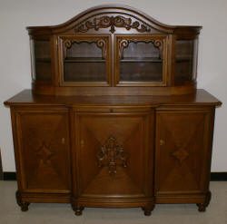 Solid oak German antique carved buffet