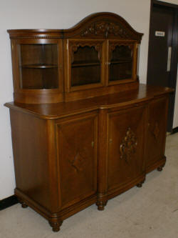 Solid oak German antique carved buffet