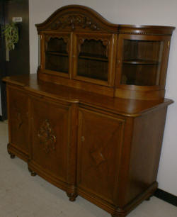 Solid oak German antique carved buffet