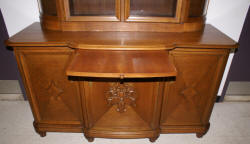 Solid oak German antique carved buffet