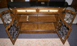 Pulaski Furniture Company granite top / wrought iron credenza