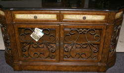 Pulaski Furniture Company granite top / wrought iron credenza