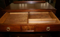 Walnut antique flower inlaid chest of drawers circa 1930s 