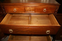 Walnut antique flower inlaid chest of drawers circa 1930s 