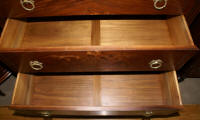 Walnut antique flower inlaid chest of drawers circa 1930s 