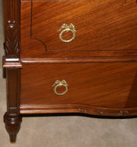 Walnut antique flower inlaid chest of drawers circa 1930s 