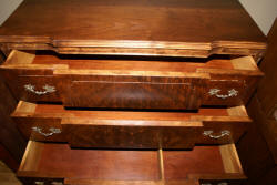 Walnut French carved antique chest