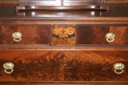 Berkey and Gay walnut inlaid antique chest