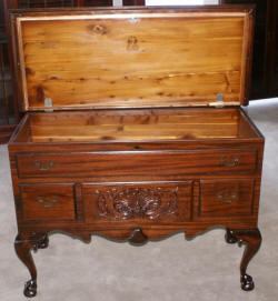 Lane Chippendale mahogany ball and claw cedar chest