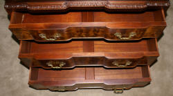 Irwin Furniture company flame mahogany high chest