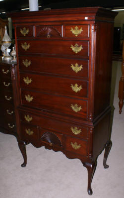 Drexel solid mahogany Queen Anne high boy