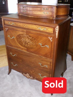 rosewood / walnut inlaid flower basket high chest 1930s