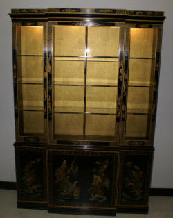 Asian design drexel breakfront china cabinet